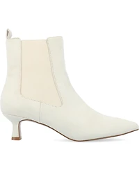 Journee Collection Women's Tenlee Wide Width Pointed Toe Kitten Heel Dress Booties