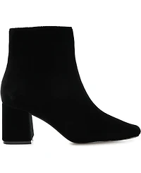 Journee Collection Women's Hazara Wide Width Velvet Block Heel Dress Booties