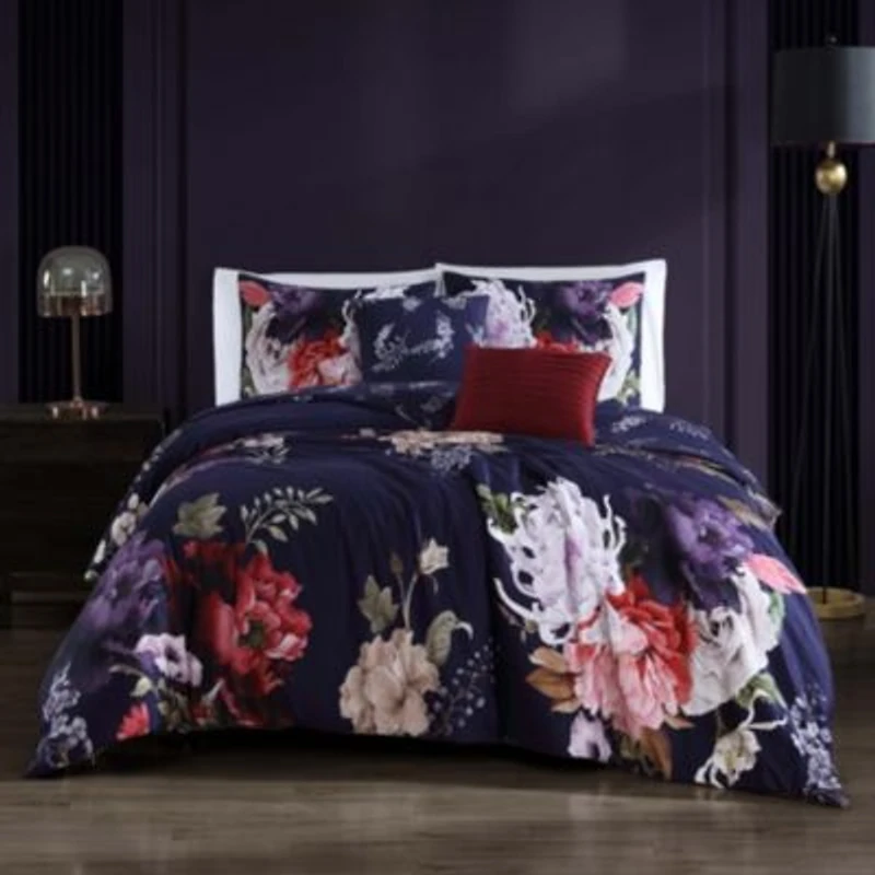 Bebejan Deep Purple Garden 100 Cotton 5 Piece Reversible Comforter Set