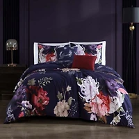 Bebejan Deep Purple Garden 100 Cotton 5 Piece Reversible Comforter Set