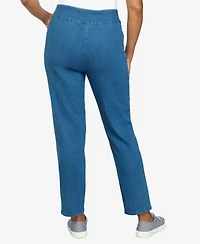 Alfred Dunner Women's Super Stretch Mid- Rise Average Length Denim Pant