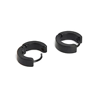 Sohi Women's Black Minimal Hoop Earrings