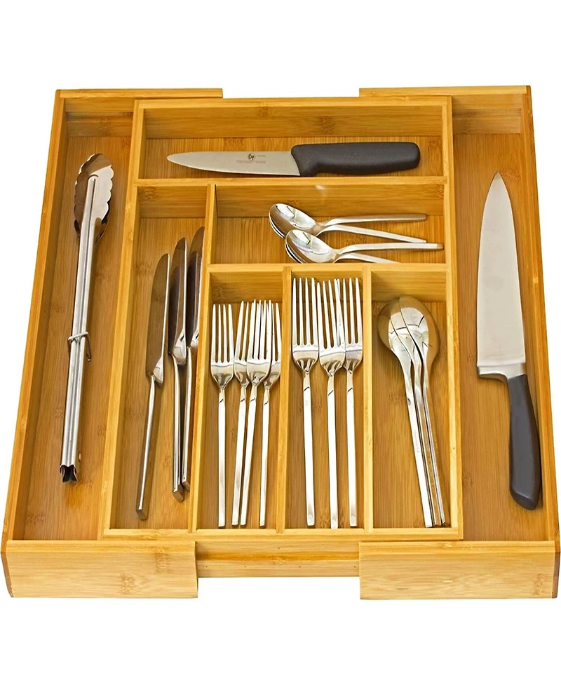 Bamboo Expandable Cutlery Drawer Organizer