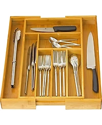 Bamboo Expandable Cutlery Drawer Organizer
