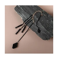 Sohi Women's Black Chain-link Drop Ear cuff