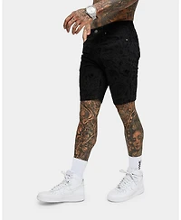 Saint Morta Men's Paisley Skulls Denim Shorts