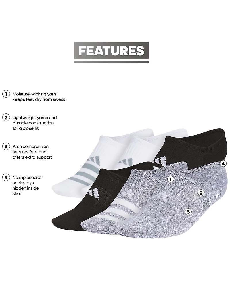 adidas Women's 6-Pk. Superlite 3.0 Super No Show Socks