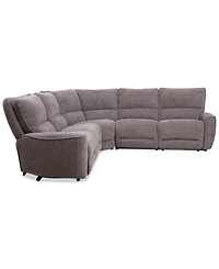 Closeout! Deklyn 116" 5-Pc. Zero Gravity Fabric Sectional with 2 Power Recliners, Created for Macy's