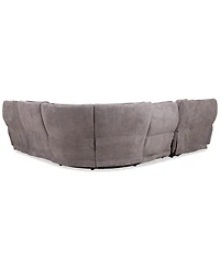 Closeout! Deklyn 129" 6-Pc. Zero Gravity Fabric Sectional with 3 Power Recliners & 1 Console, Created for Macy's