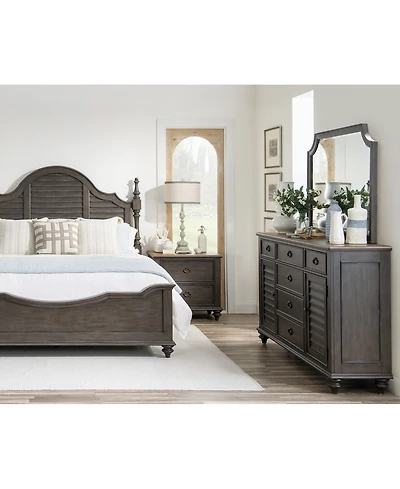 Mandeville 3pc Bedroom Set (Louvered California King Bed + Louvered Dresser -Drawer Nightstand