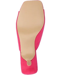 Journee Collection Women's Larna Square Toe Slip On Kitten Heels