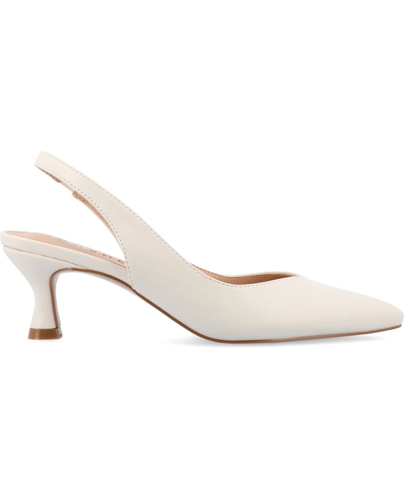 Journee Collection Women's Mikoa Slingback Pointed Toe Kitten Heels