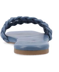 Journee Collection Women's Sawyerr Braided Single Band Flat Sandals