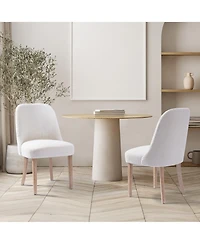 Mid-Century Modern Upholstered Boucle Dining Chair (Set of