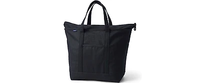 Lands' End Extra Large Solid Color 5 Pocket Zip Top Canvas Tote Bag