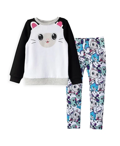 Gabby's Dollhouse Dreamworks Gabbys Pandy Paws Girls Sweatshirt and Leggings Outfit Set Toddler| Child