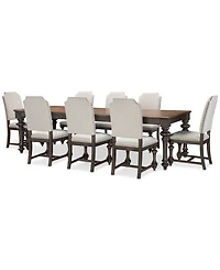 Mandeville 9 Pc. Dining Set (Rectangular Table & 8 Upholstered Chairs)