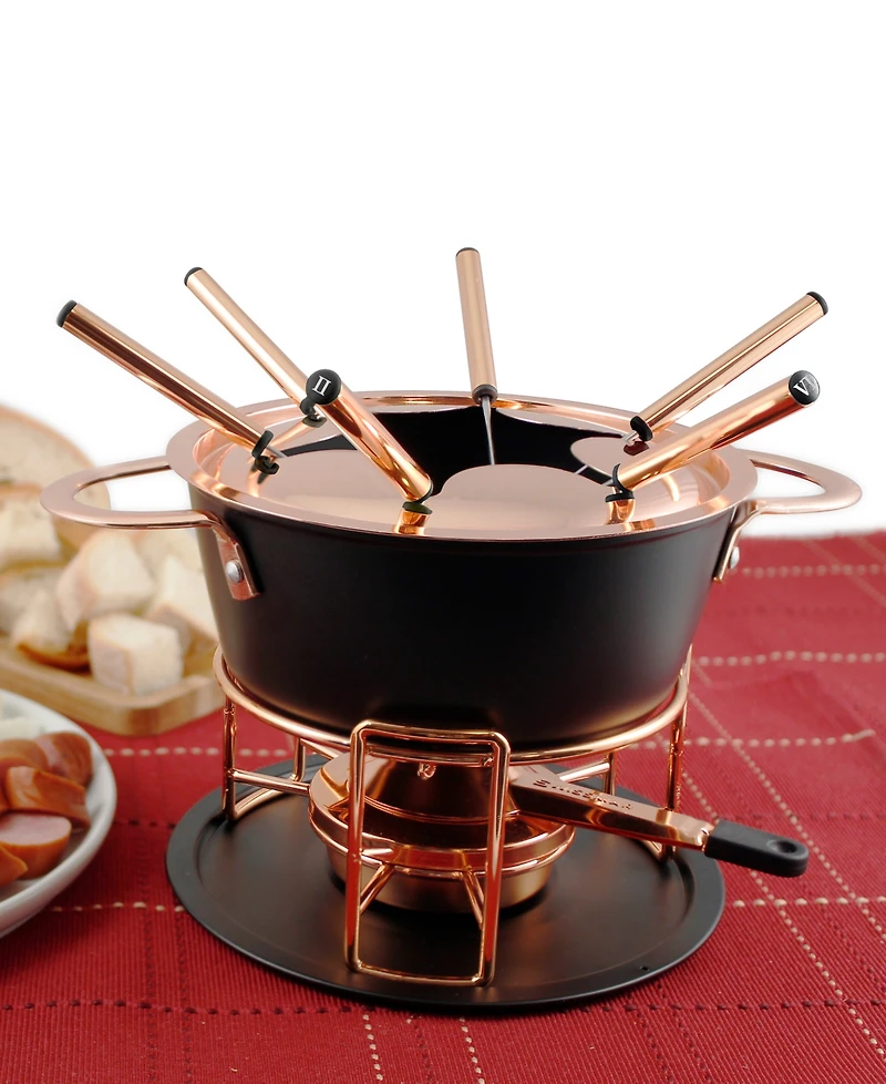 Real 11 Piece Cast Aluminum Fondue Set