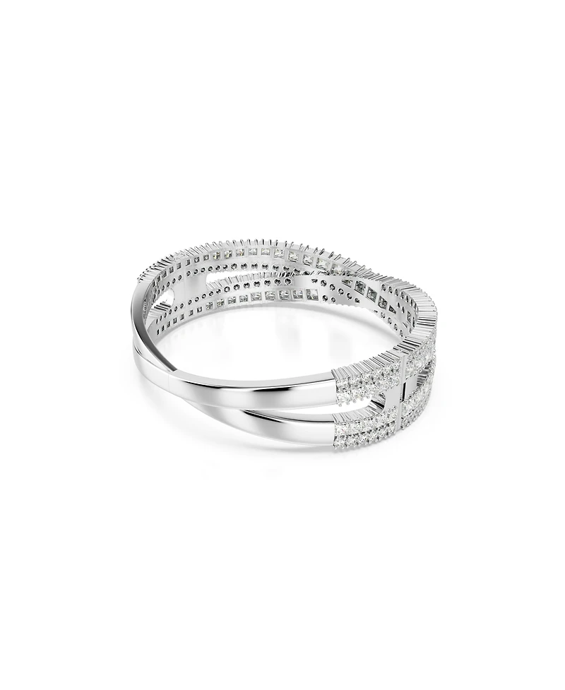 Swarovski Infinity, White, Rhodium Plated Hyperbola Cuff Bracelet