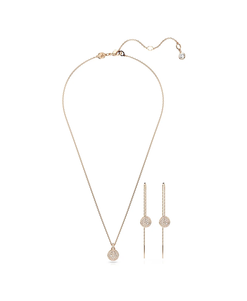 Swarovski White, Rose Gold-Tone Meteora Set, 2 Piece