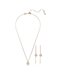Swarovski White, Rose Gold-Tone Meteora Set, 2 Piece