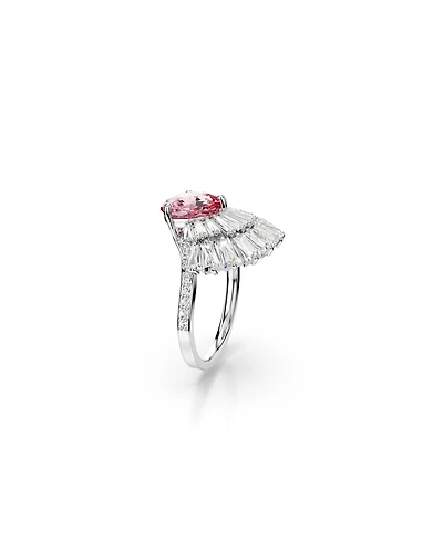 Swarovski Mixed Cuts, Shell, Pink, Rhodium Plated Idyllia Cocktail Ring