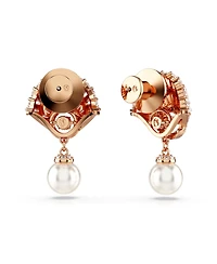 Swarovski Shell, White, Rose Gold-Tone Idyllia Drop Earrings
