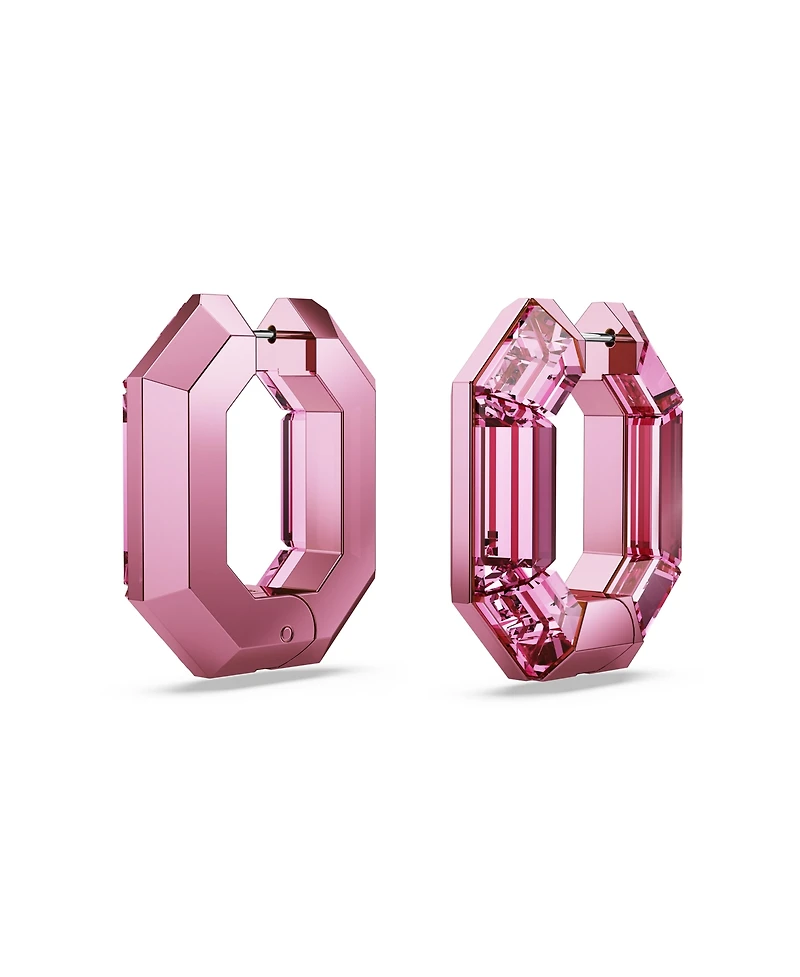 Swarovski Green or Pink, Aluminum Lucent Mini Hoop Earrings