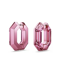 Swarovski Green or Pink, Aluminum Lucent Mini Hoop Earrings