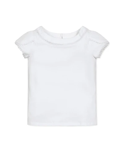 Hope & Henry Girls' Short Sleeve Knit Top with Tulip Sleeves, Infant