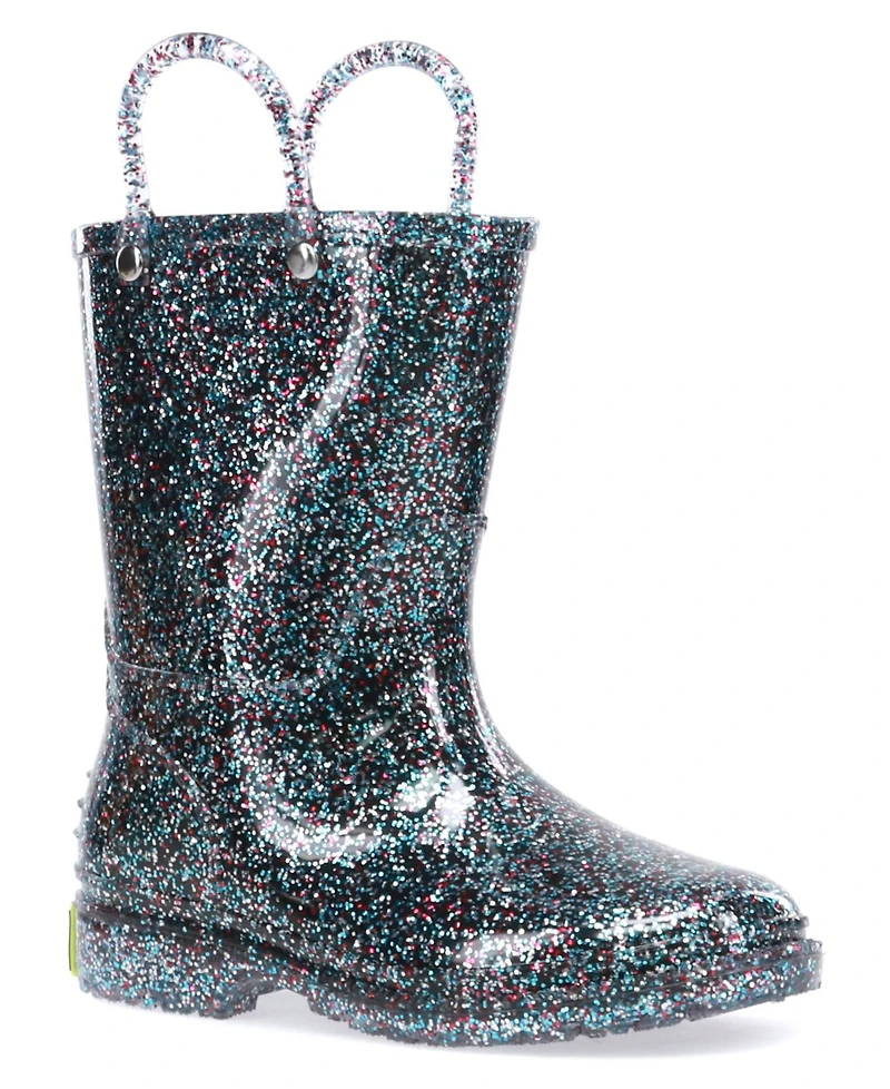 Toddler Little Girl's and Big Glitter Rain Boot