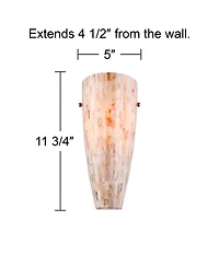 Possini Euro Design Isola Modern Wall Light Sconce Mosaic Mother of Pearl Glass Hardwire 5" Fixture for Bedroom Bathroom Vanity Reading Living Ro