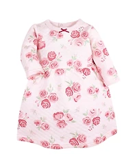 Hudson Baby Girls Quilted Cotton Dress and Leggings, Blush Rose