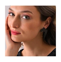 Sohi Women's Black Abstract Drop Earrings