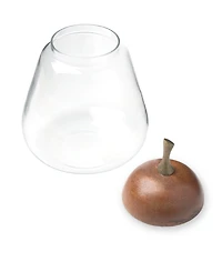 Godinger Signature Collection Pear Glass and Wood Storage Canister