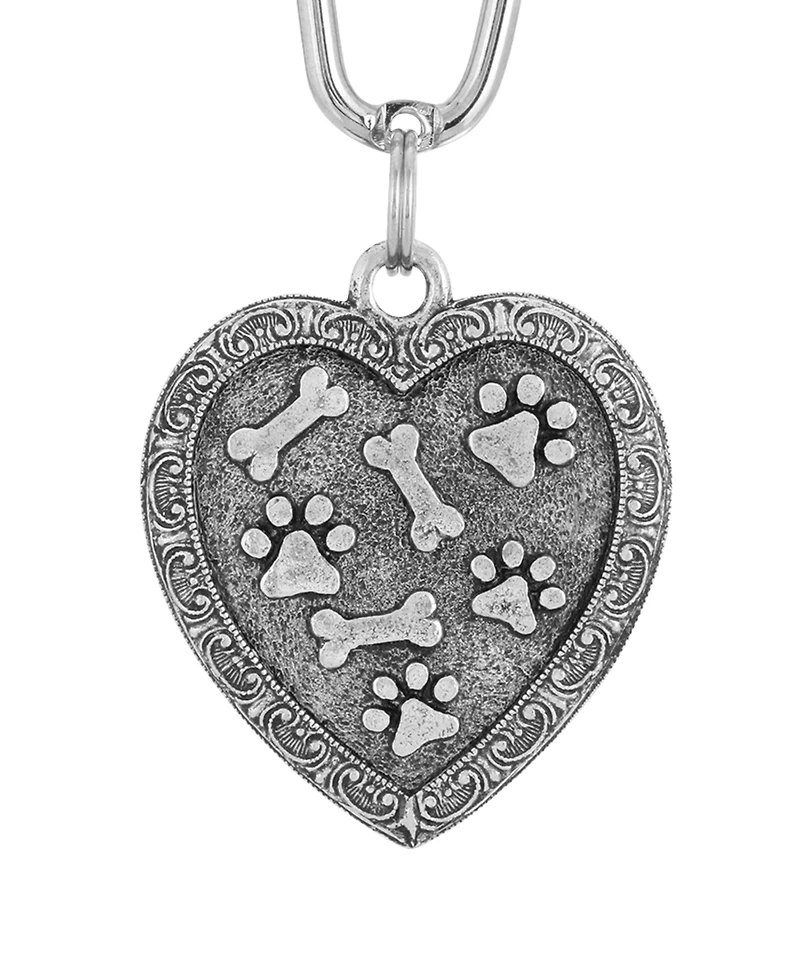 2028 Silver-Tone Paw Bone Key Fob