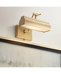 Possini Euro Design Upton 10" High 0 Picture Wall Lamp Light Fixture Mount Living Room Indoor Plug-In Cord Gold Antique Brass
