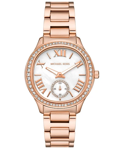 Michael Kors Women's Sage Three-Hand Rose Gold-Tone Stainless Steel Watch 38mm