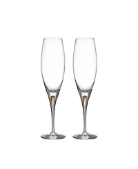 Orrefors Intermezzo Gold Champagne Glass, 2-pack