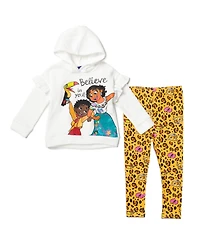 Encanto Girls Mirabel Pullover Fleece Hoodie and Leggings Outfit Set