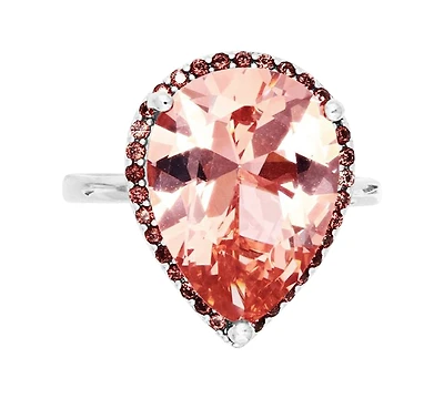 Simulated Morganite Nano (11 ct. t.w.) & Smoky Cubic Zirconia Statement Ring Sterling Silver
