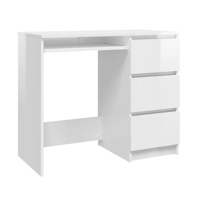 vidaXL Desk High Gloss White 35.4"x17.7"x29.9" Engineered Wood