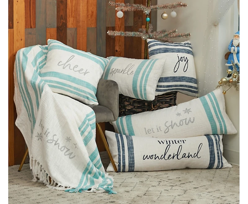 Morgan Cheer Woven Christmas Throw Pillow