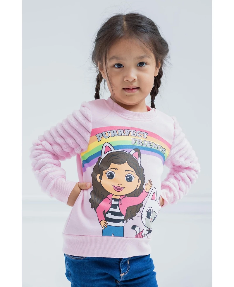 Gabby's Dollhouse Toddler Girls Dreamworks Gabbys Pandy Paws Fleece Fur Sweatshirt