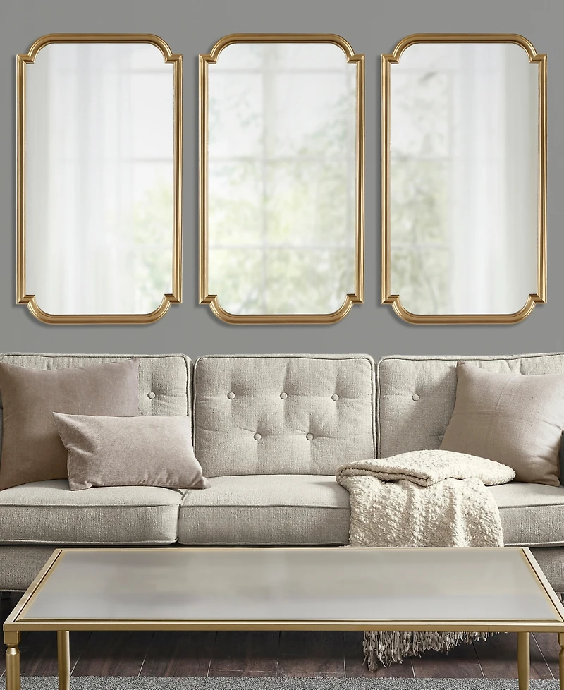 Madison Park Adelaide Gold-Tone Scalloped Wood Wall Mirror