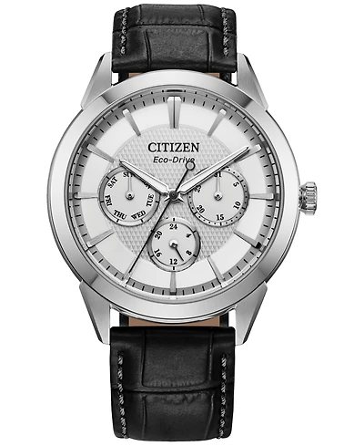Citizen Eco-Drive Men's Rolan Gray Leather Strap Watch 40mm