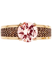 Simulated Morganite Nano (1-5/8 ct. t.w.) & Smoky Cubic Zirconia Pave Statement Ring 14k Rose Gold-Plated Sterling Silver