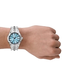 Diesel Men's Vert Three Hand Date Silver-Tone Stainless Steel Watch 44mm