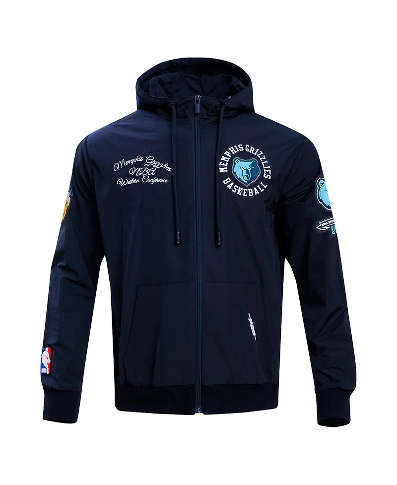 Men's Pro Standard Navy Memphis Grizzlies Hybrid Full-Zip Hoodie