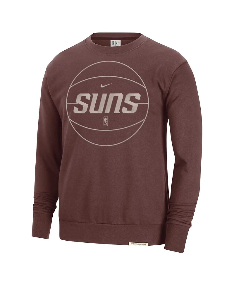 Men's Nike Garnet Phoenix Suns 2023/24 Authentic Standard Issue Travel Performance Pullover Sweatshirt